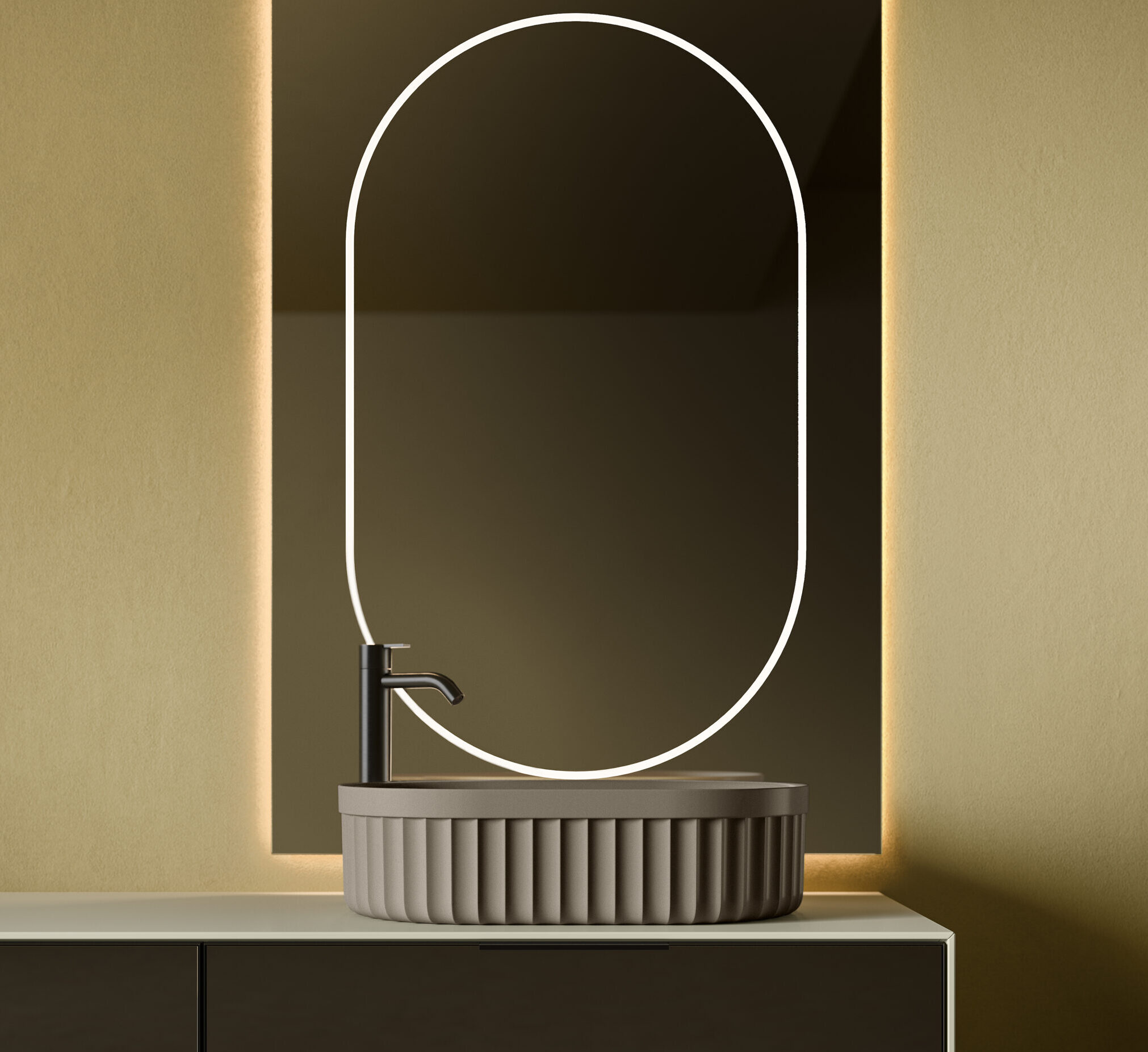 inbani alo oval led mirror
